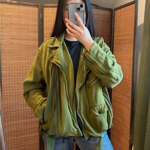 Free People Green Rebel Knit Jacket
